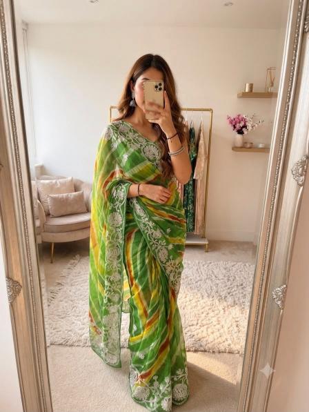 Vinayak multicoloured lehriya surat new saree collection